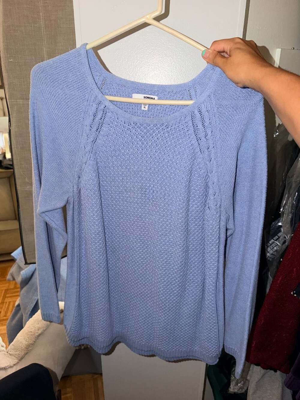 Sonoma Goods For Life Sweater Size XL Blue Knit Pullover Long Sleeve